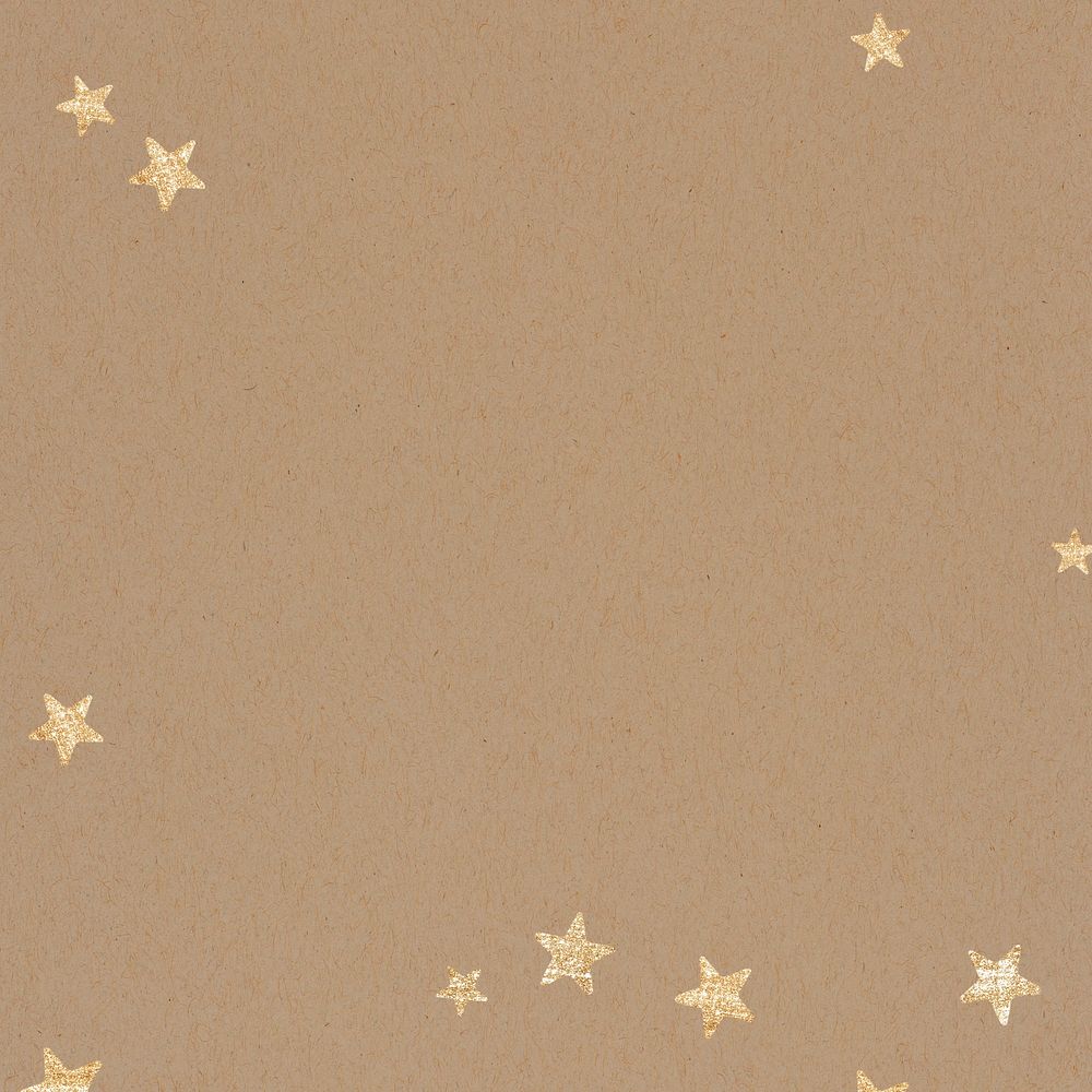 Brown background, gold star frame design