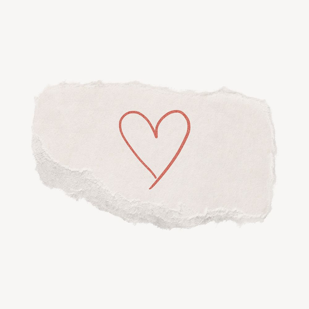 Heart on ripped paper, stationery  design