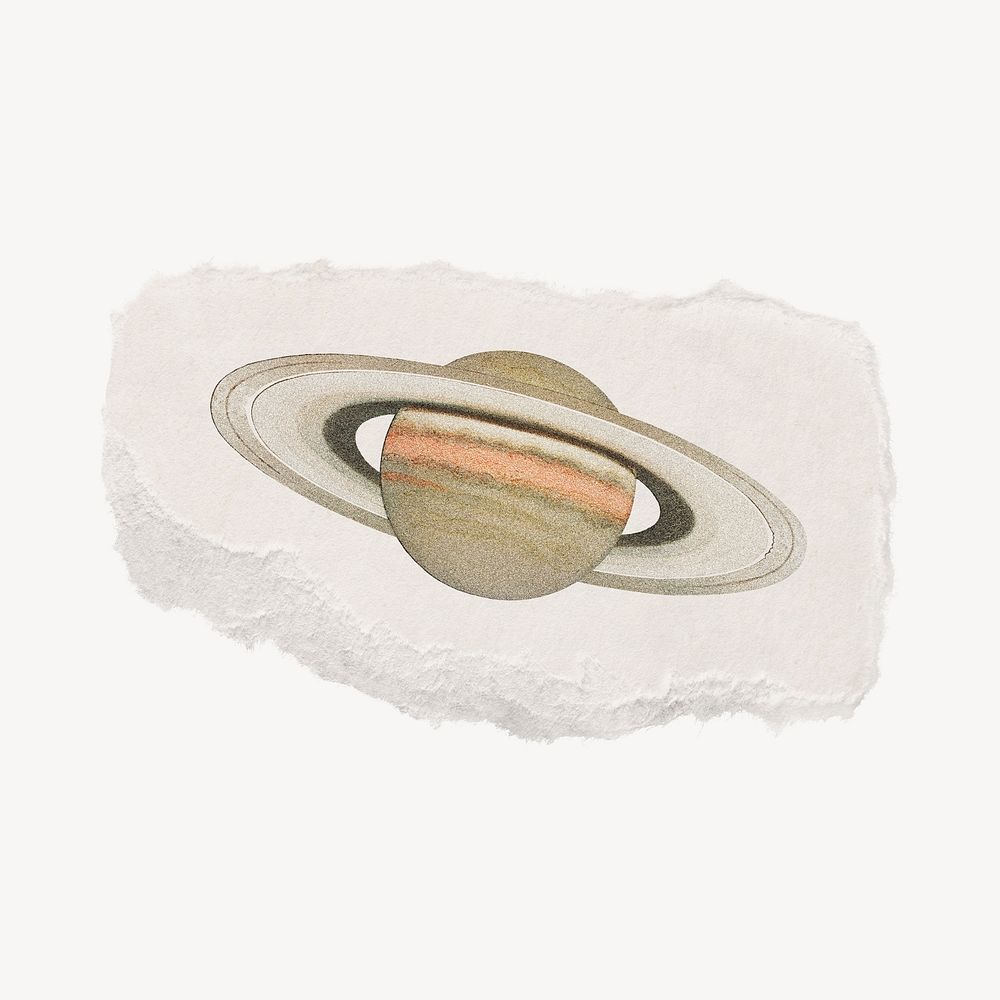 Saturn on torn paper design