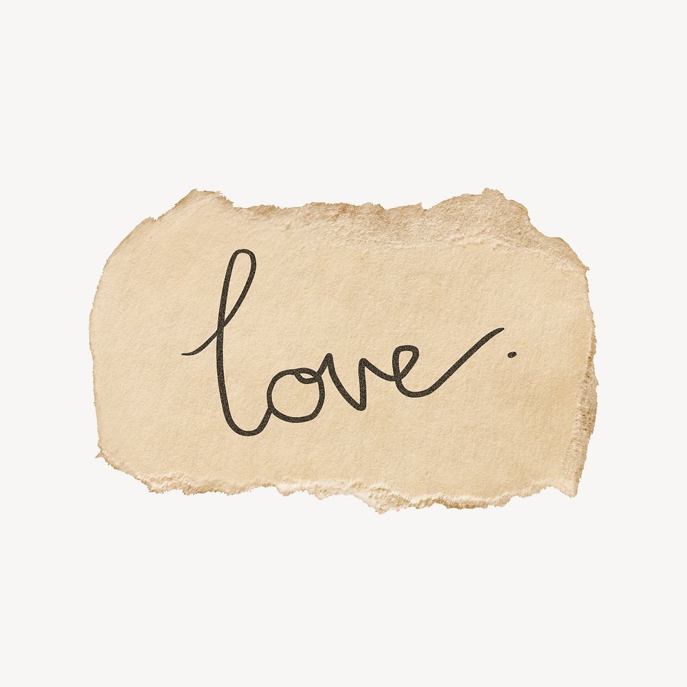 Love word on brown ripped Premium Photo rawpixel