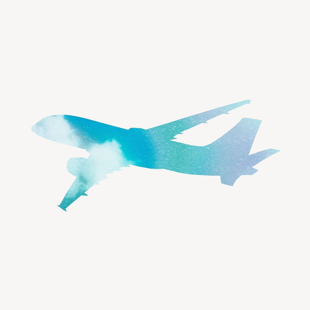 Gradient blue plane, aesthetic design