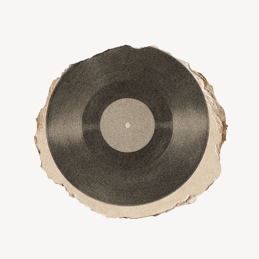 Vinyl record, ripped paper design
