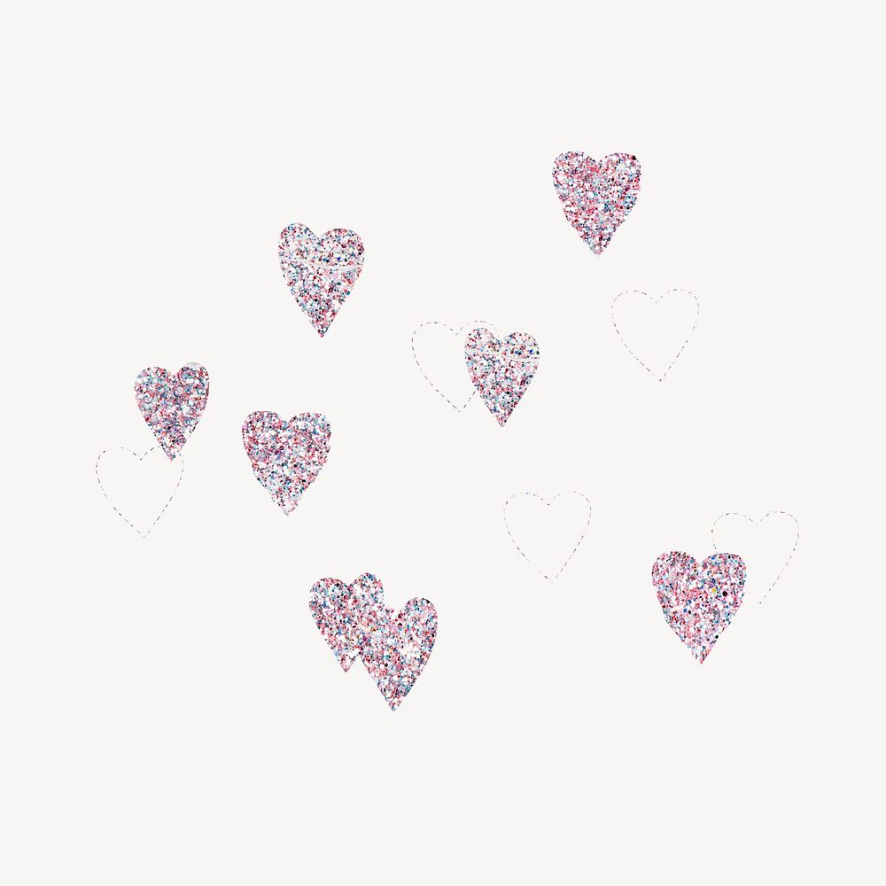 Pink glitter heart, shimmer design
