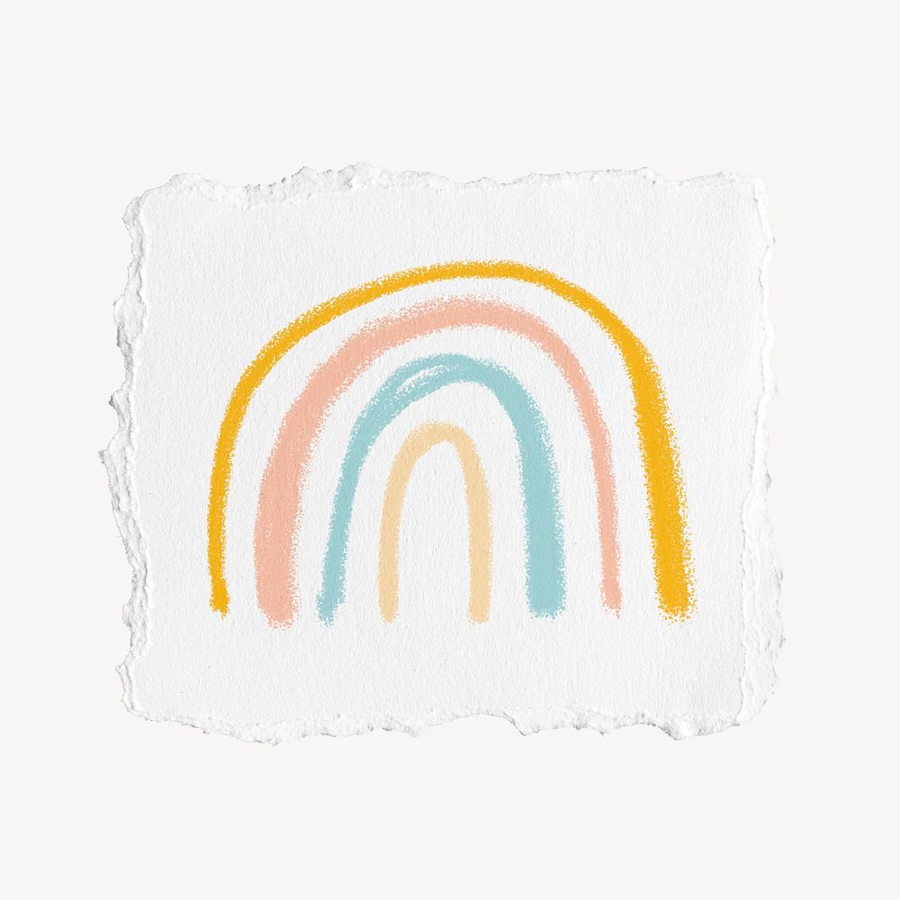 Rainbow on ripped paper design