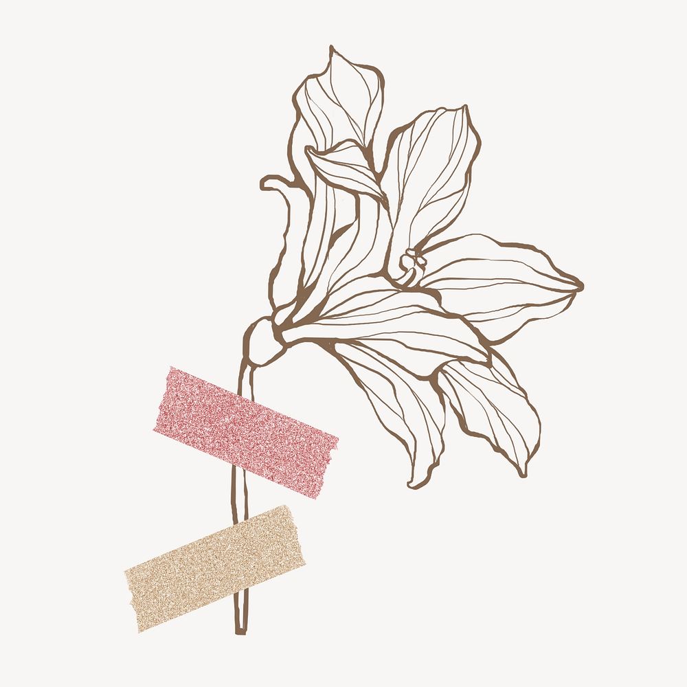 Lily line art, flower design