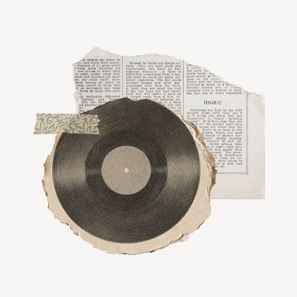 Retro vinyl, ripped paper design