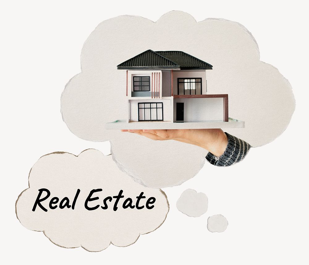 Real estate speech bubble mockup, mortgage image psd
