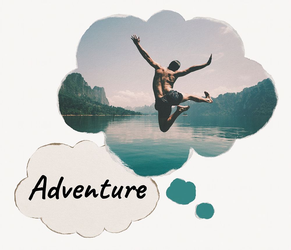 Adventure speech bubble, carefree man | Free Photo - rawpixel
