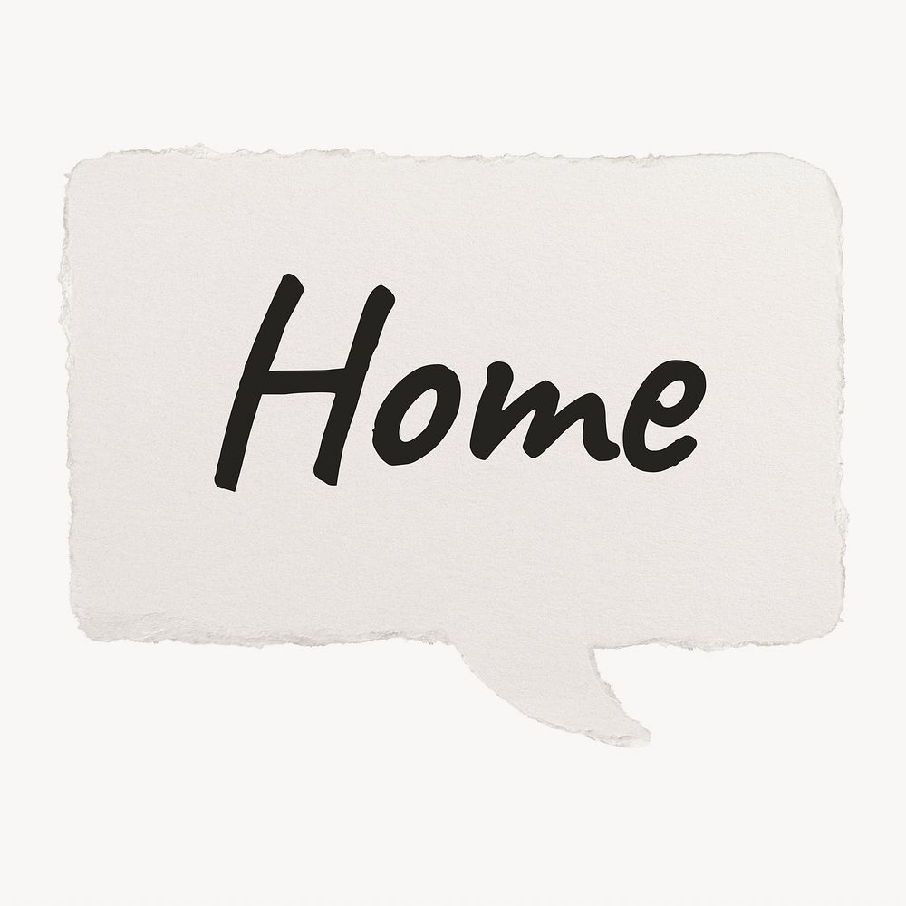 Home typography speech bubble, mortgage concept, paper craft