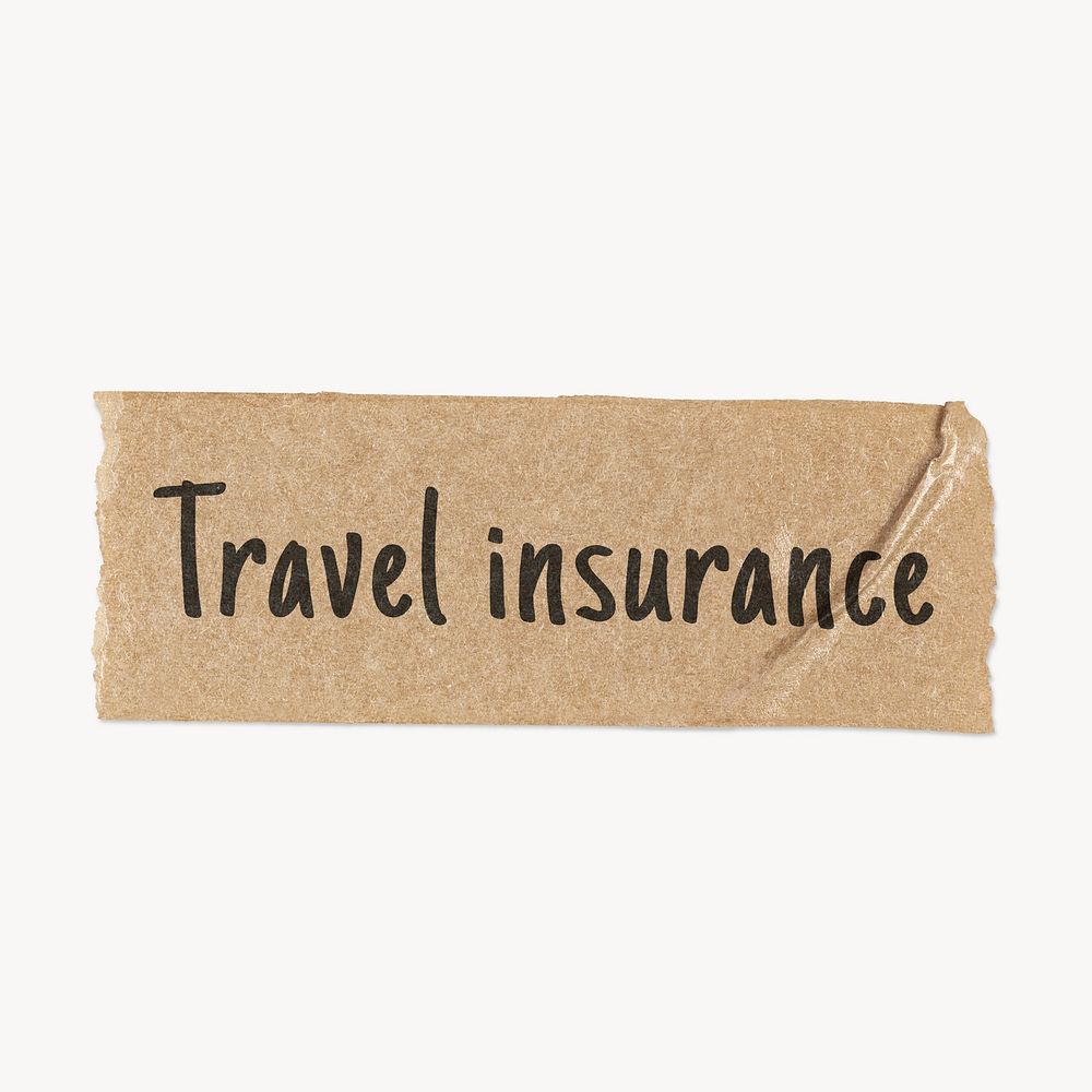 Travel insurance washi tape, paper craft, aesthetic journal collage element