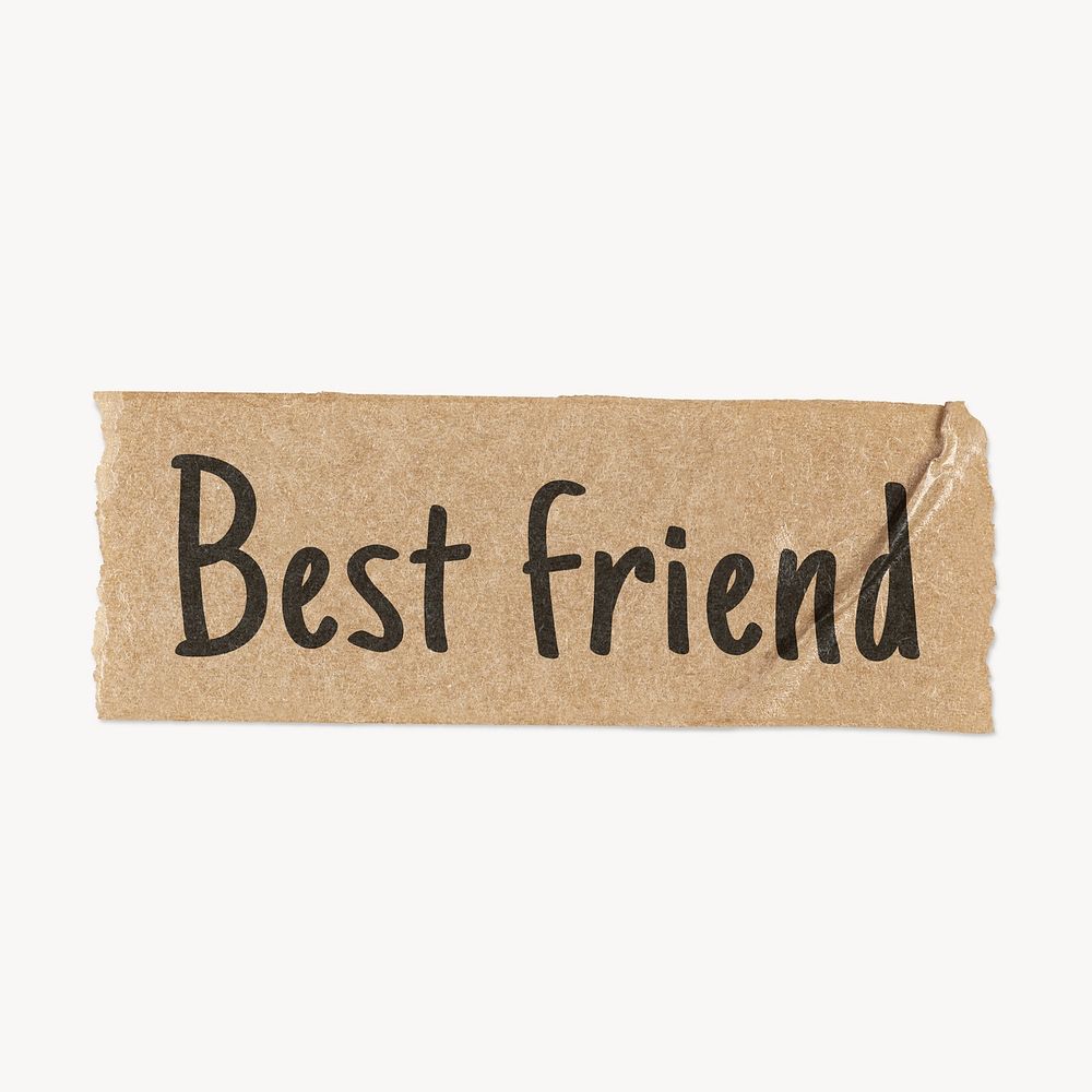 Best friend washi tape, friendship concept, typography