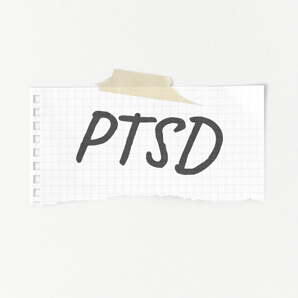 PTSD typography, ripped note paper