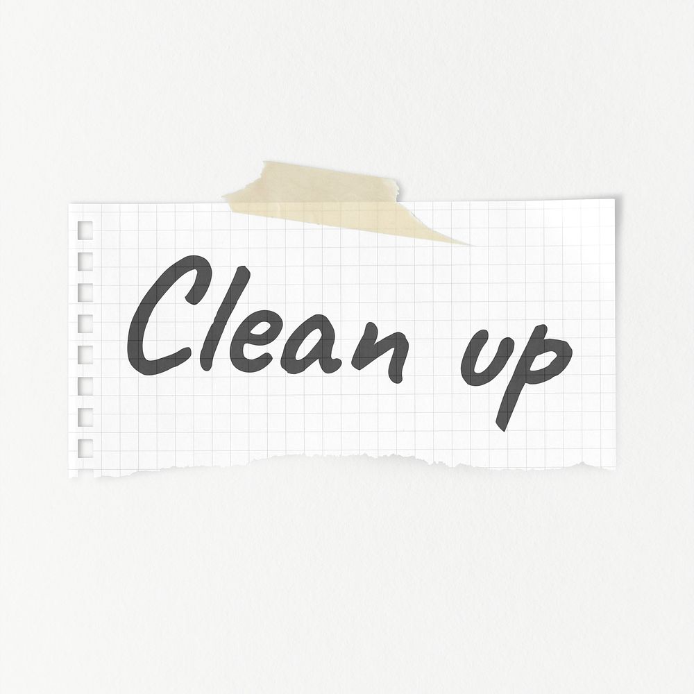 Clean up typography ripped paper, environment concept