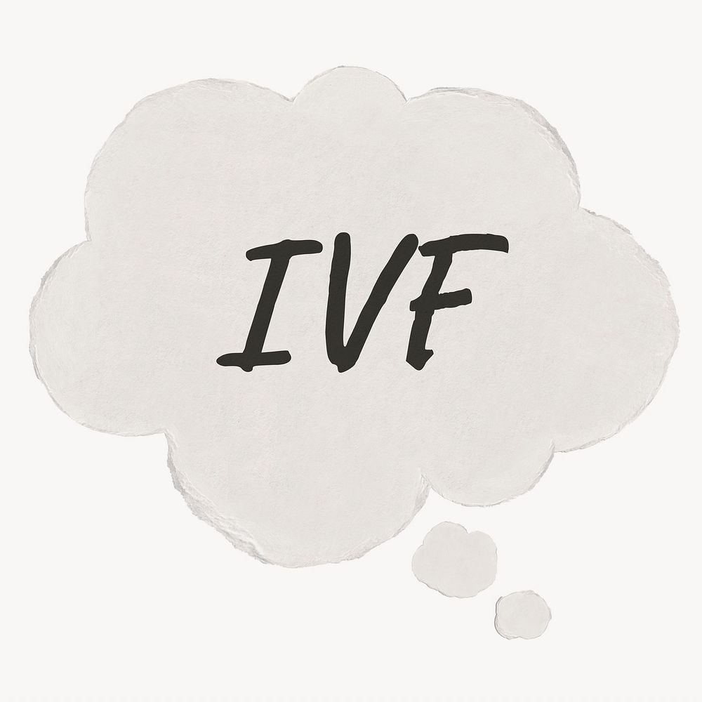 IVF typography, paper speech bubble