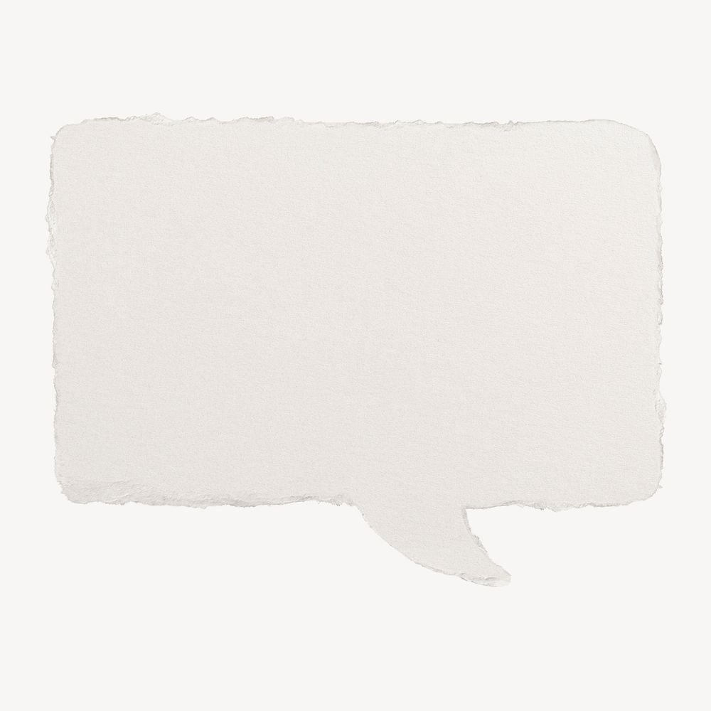 Paper speech bubble mockup, off-white design psd