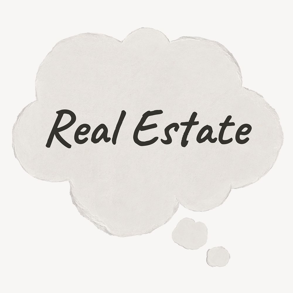 Paper speech bubble mockup, real estate concept psd