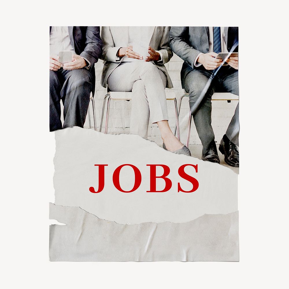 Ripped poster mockup, jobs, human resources concept psd