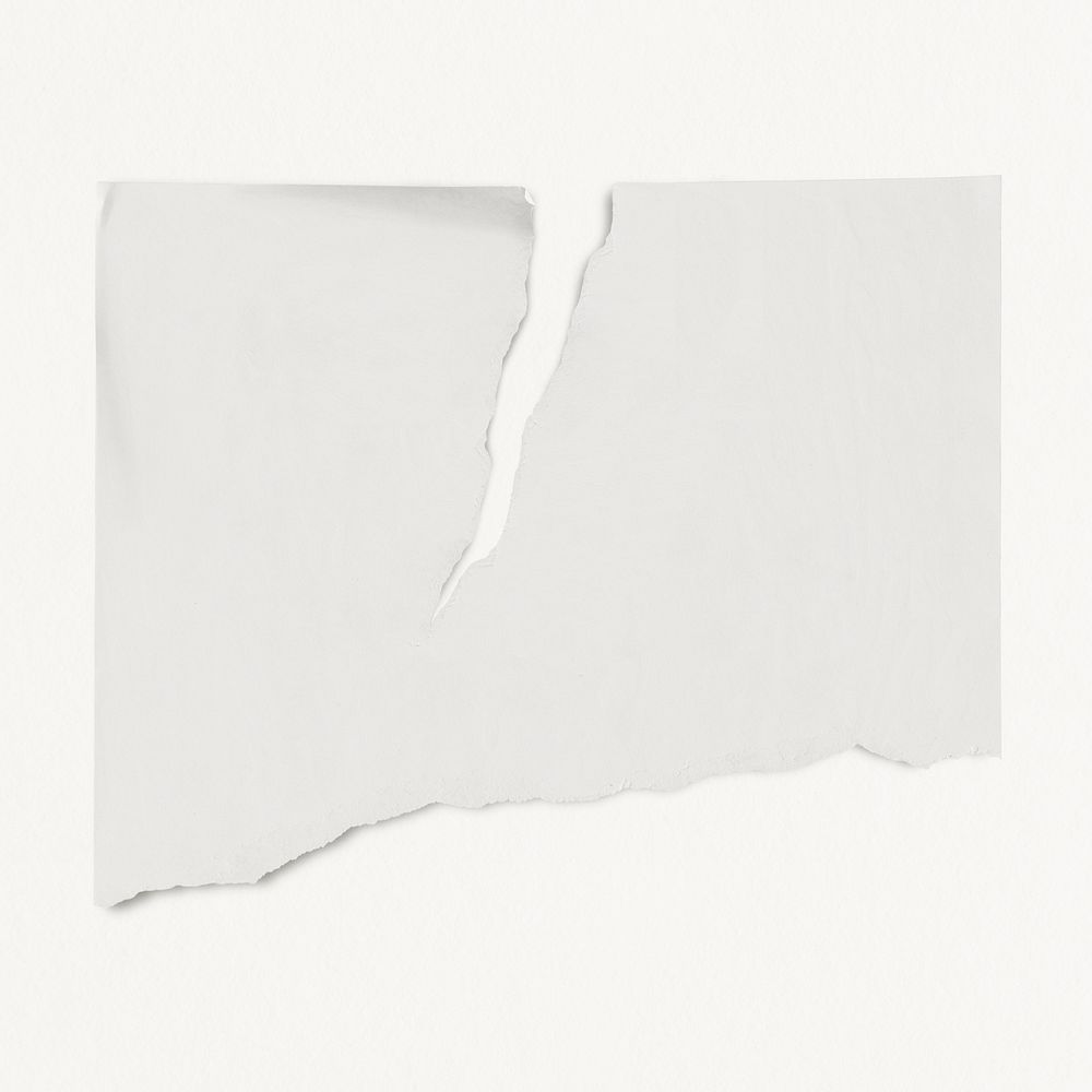 Ripped paper mockup, white realistic design psd