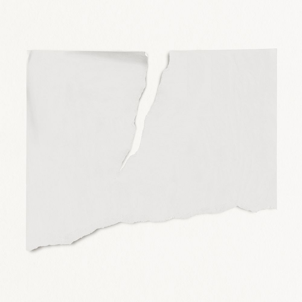 Ripped note paper, white color design 
