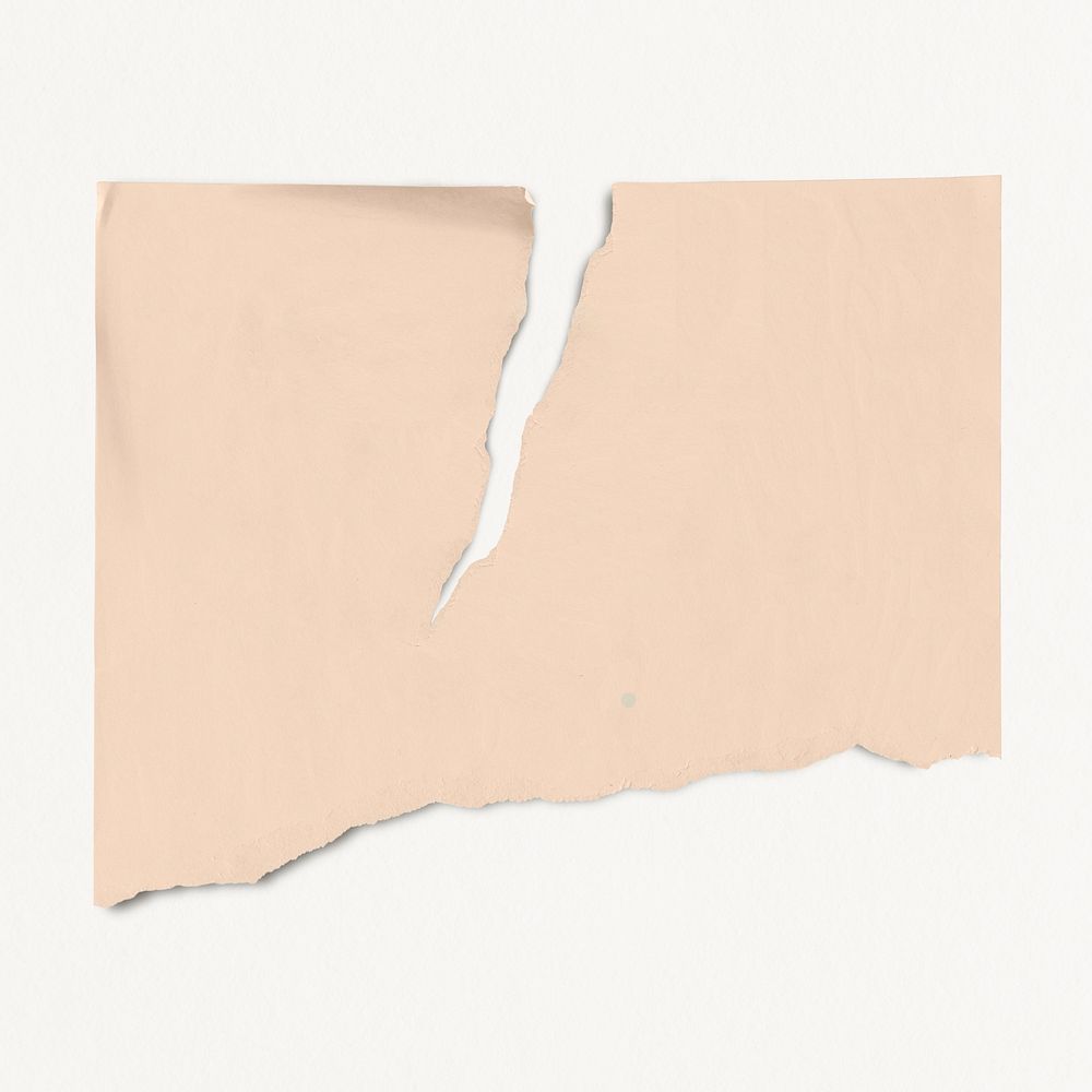 Ripped paper mockup, pastel orange realistic design psd