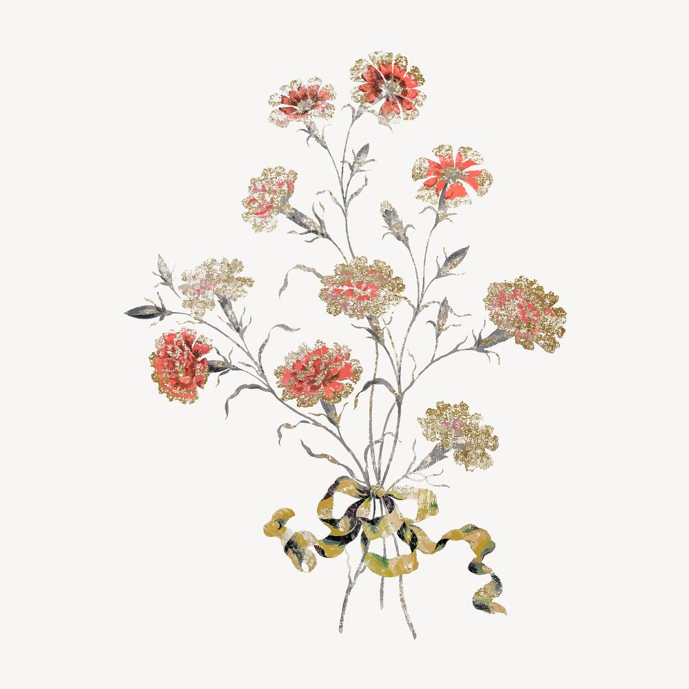 Aesthetic flower graphic, vintage illustration vector