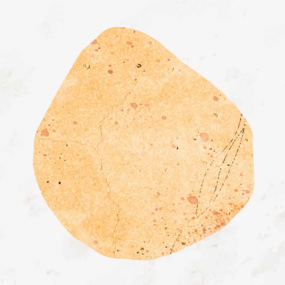 Orange granite shape sticker, aesthetic journal collage element vector