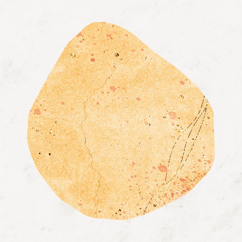 Orange granite abstract shape, aesthetic paper texture collage element