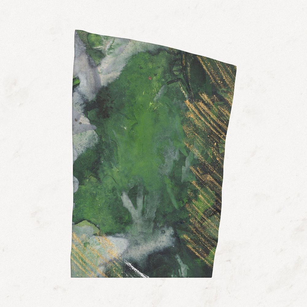 Green marble abstract shape, aesthetic paper texture collage element
