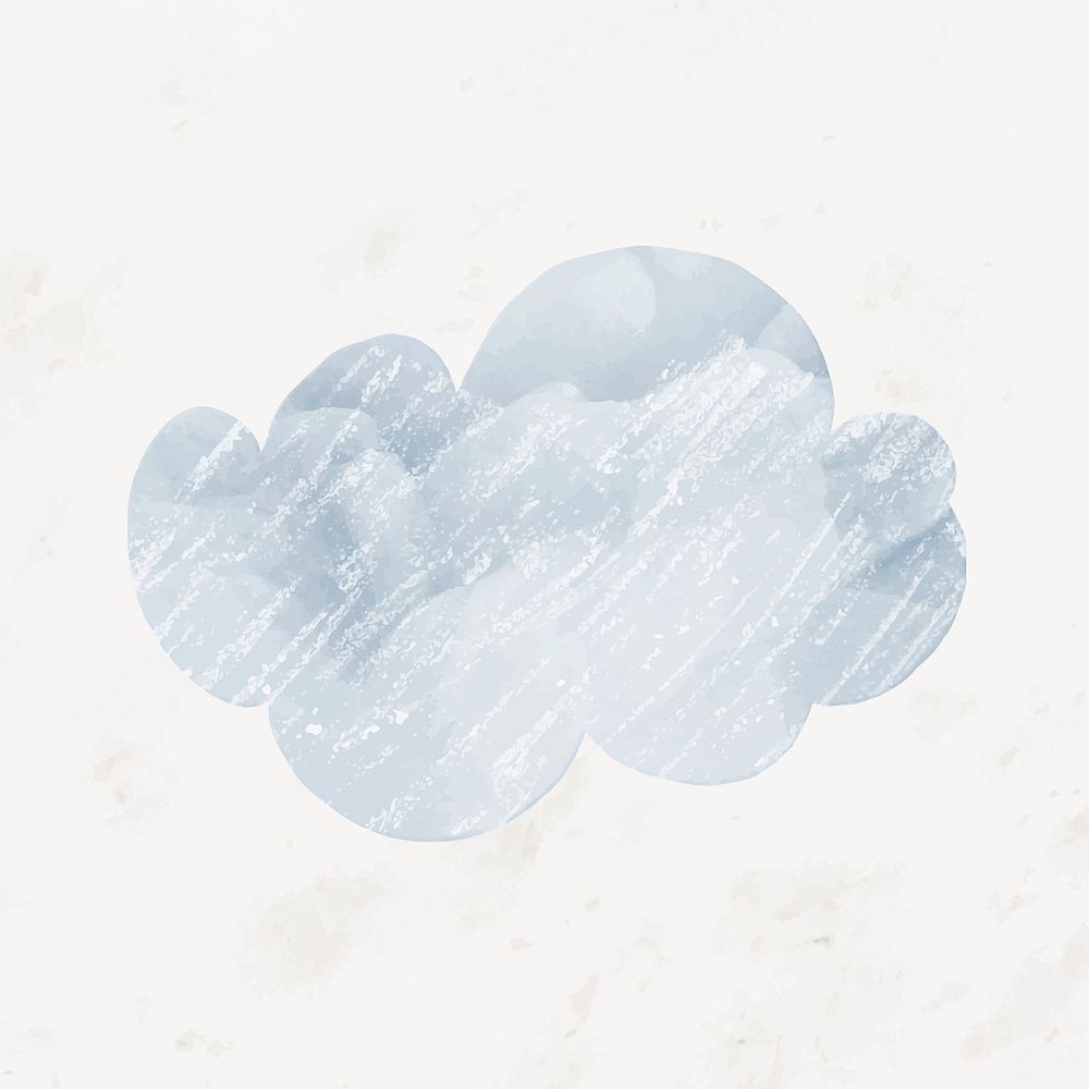 Aesthetic cloud sticker, weather journal collage element vector