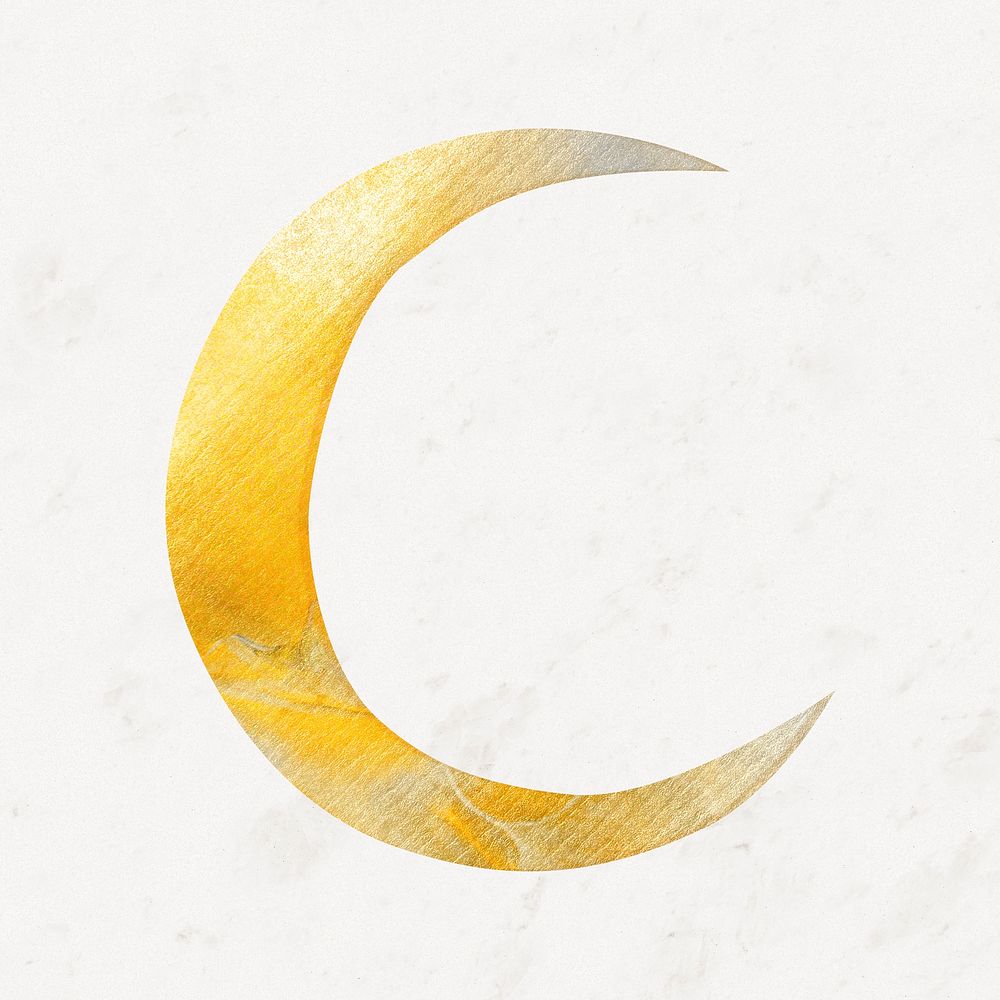 Crescent moon sticker, weather journal collage element psd