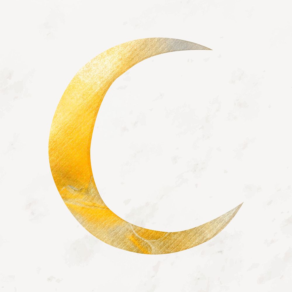 Crescent moon sticker, weather journal collage element vector