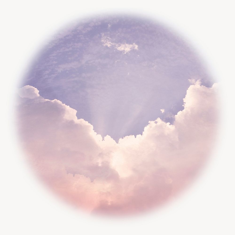 Pastel purple sky badge, aesthetic skyscape photo