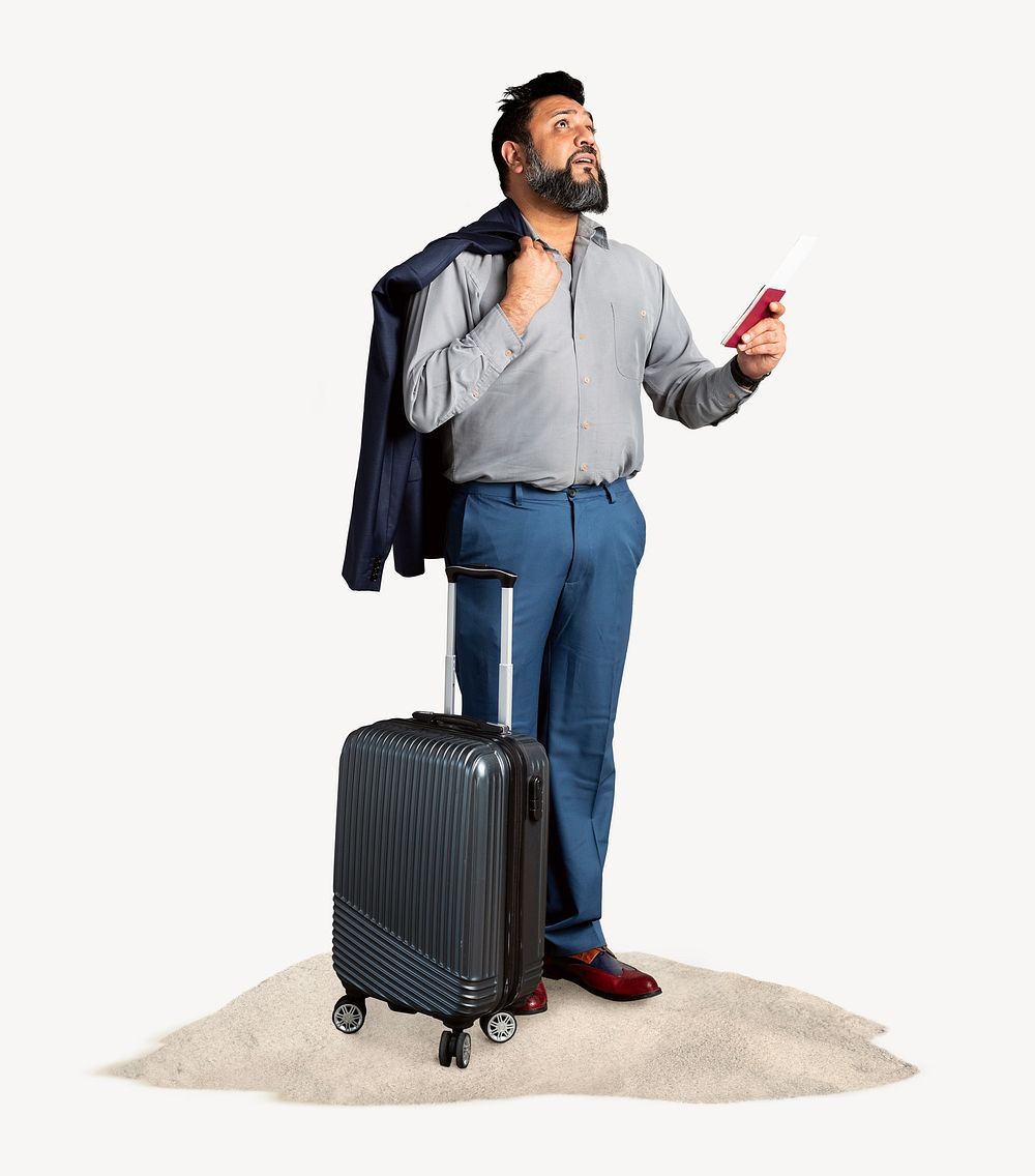Businessman on vacation, summer travel concept