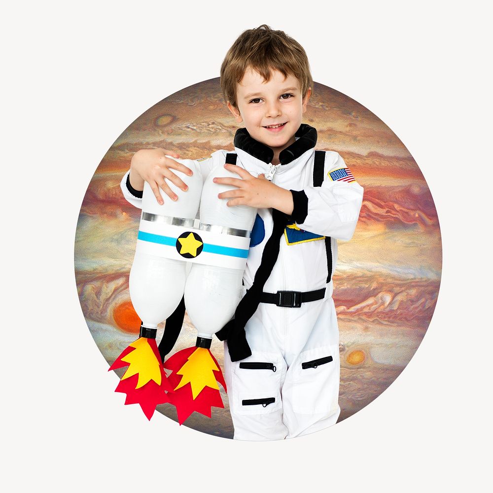 Little astronaut boy, badge design