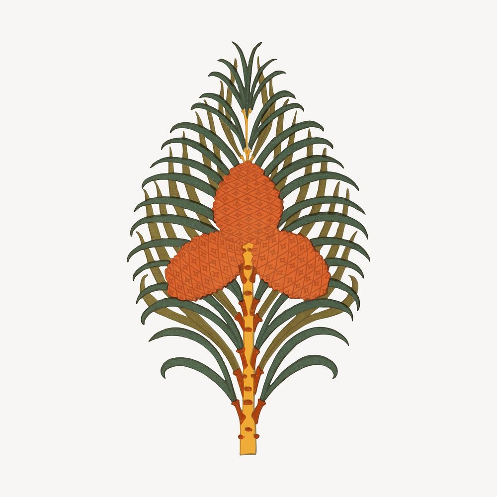 Exotic plant sticker, botanical illustration vector