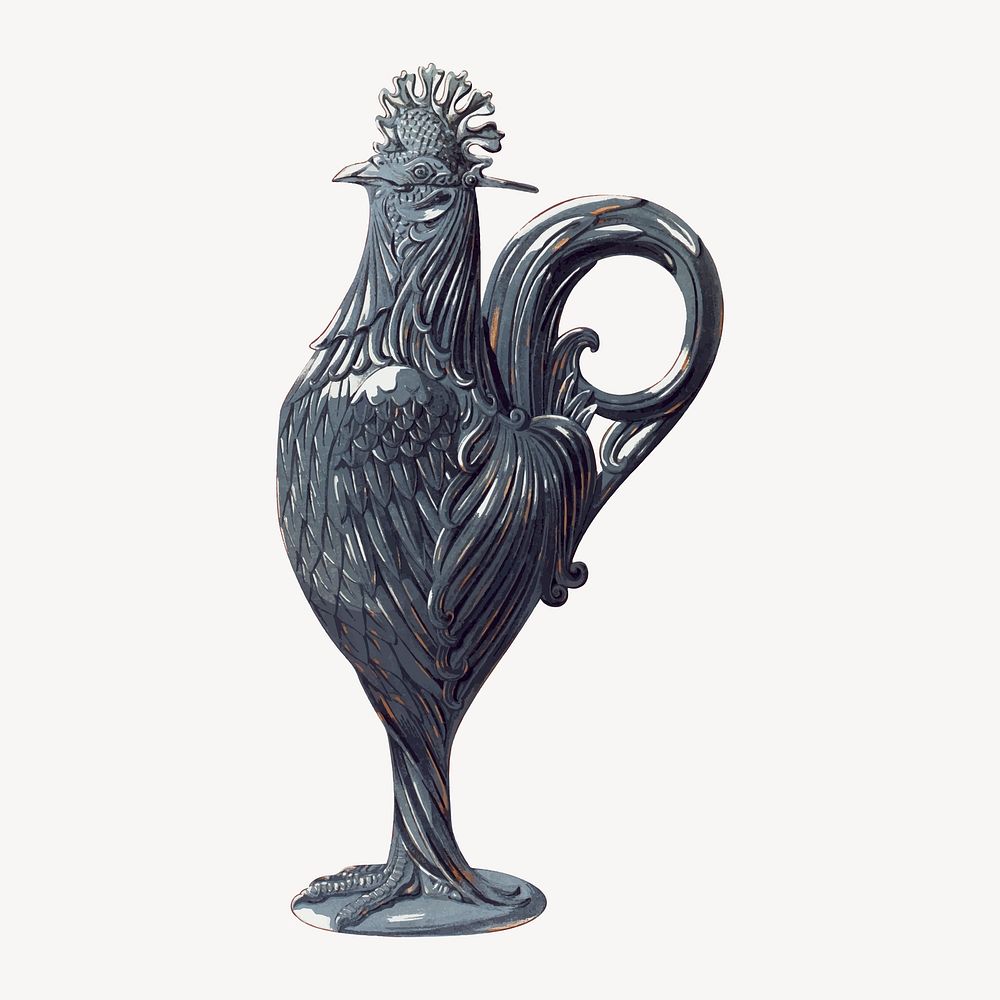 Vintage chicken bottle sticker, illustration vector