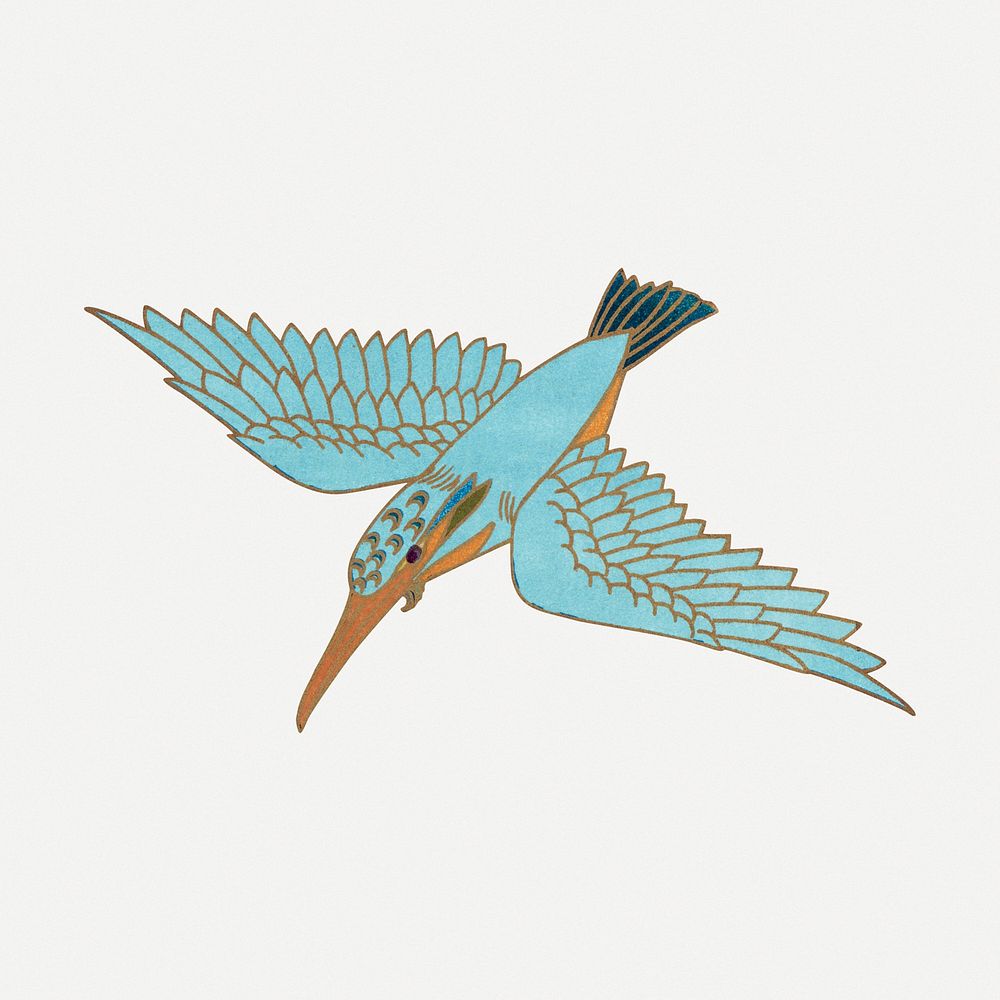 Kingfisher bird sticker, vintage animal | Premium PSD Illustration ...