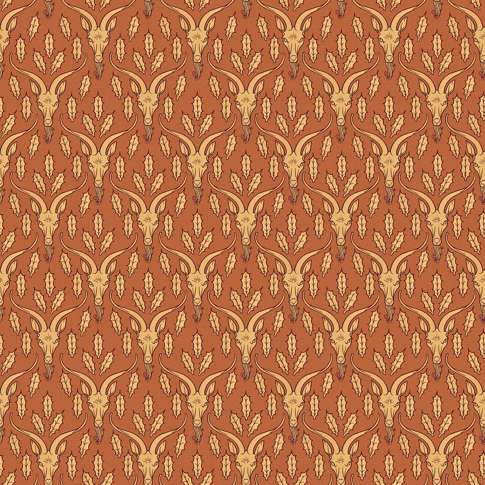 Brown goat pattern background, Maurice Pillard Verneuil artwork remixed by rawpixel psd