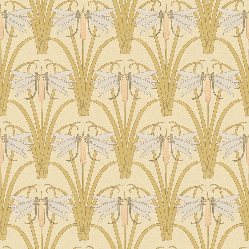 Maurice’s dragonfly pattern background, vintage insect, famous artwork remixed by rawpixel psd