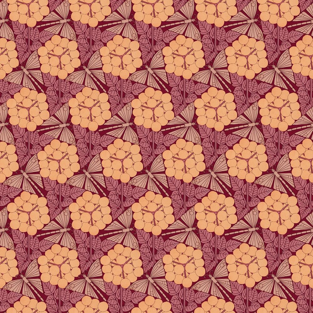 Vintage flower pattern background, Maurice Pillard Verneuil artwork remixed by rawpixel psd