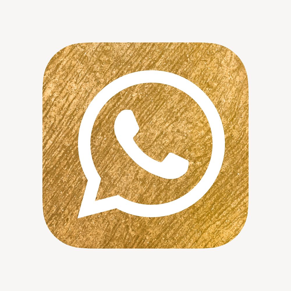 WhatsApp icon for social media in gold design vector. 13 MAY 2022 - BANGKOK, THAILAND