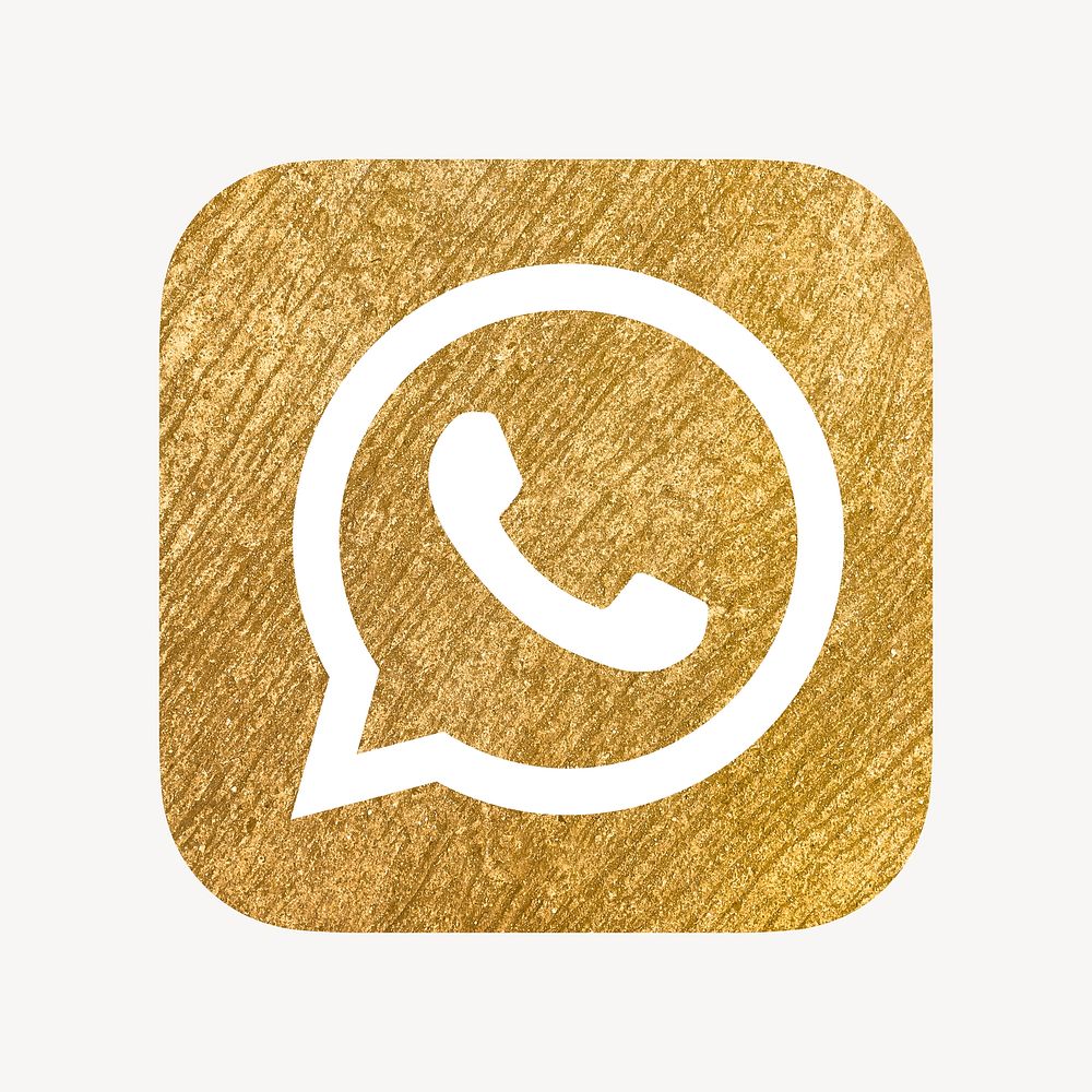 WhatsApp icon for social media in gold design psd. 13 MAY 2022 - BANGKOK, THAILAND