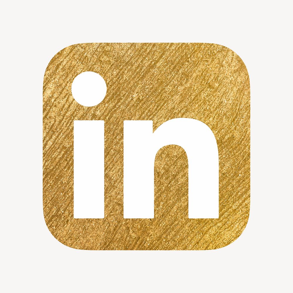 LinkedIn icon for social media in gold design psd. 13 MAY 2022 - BANGKOK, THAILAND