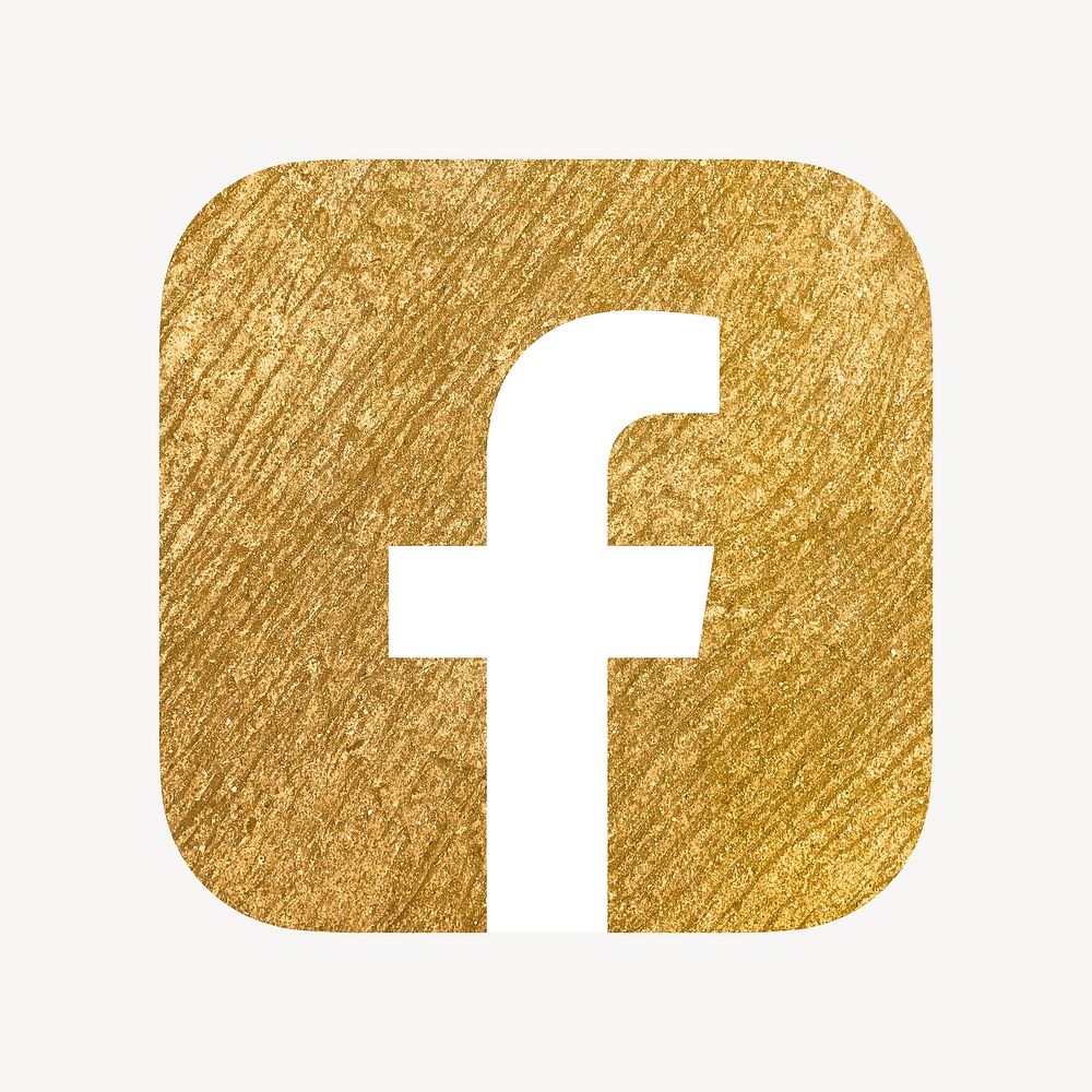 Facebook icon for social media in gold design psd. 13 MAY 2022 - BANGKOK, THAILAND