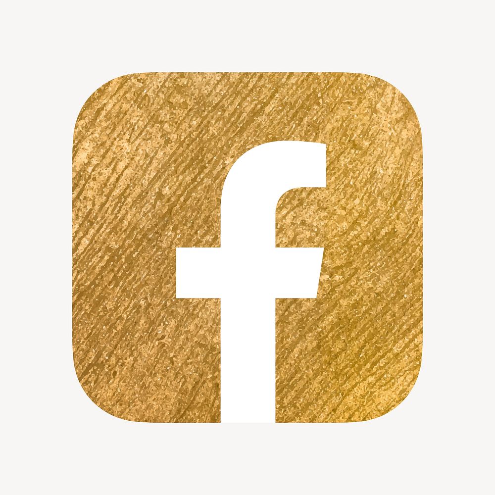 Facebook icon for social media in gold design vector. 13 MAY 2022 - BANGKOK, THAILAND