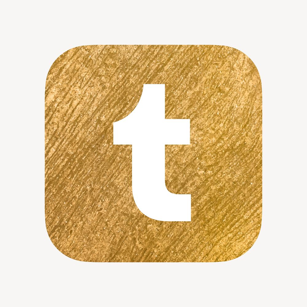 Tumblr icon for social media in gold design vector. 13 MAY 2022 - BANGKOK, THAILAND