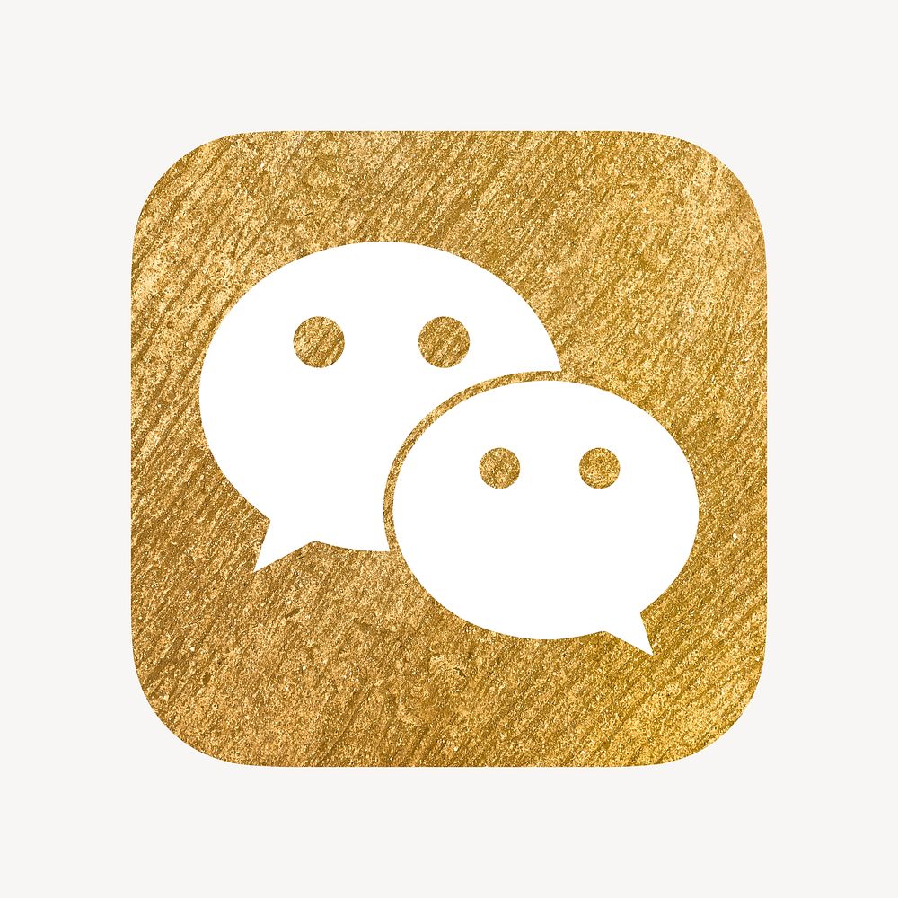 WeChat icon for social media in gold design psd. 13 MAY 2022 - BANGKOK, THAILAND