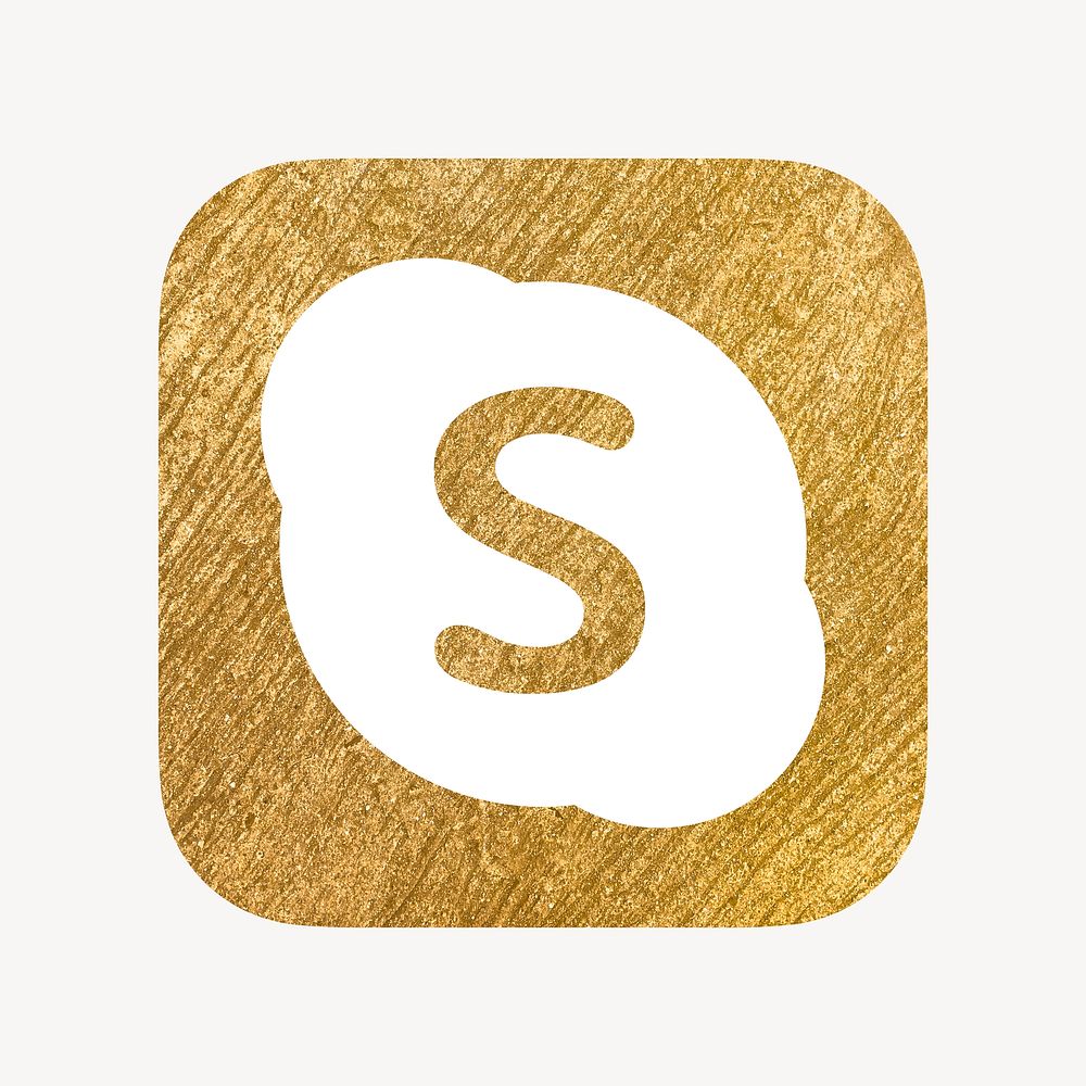 Skype icon for social media in gold design. 13 MAY 2022 - BANGKOK, THAILAND