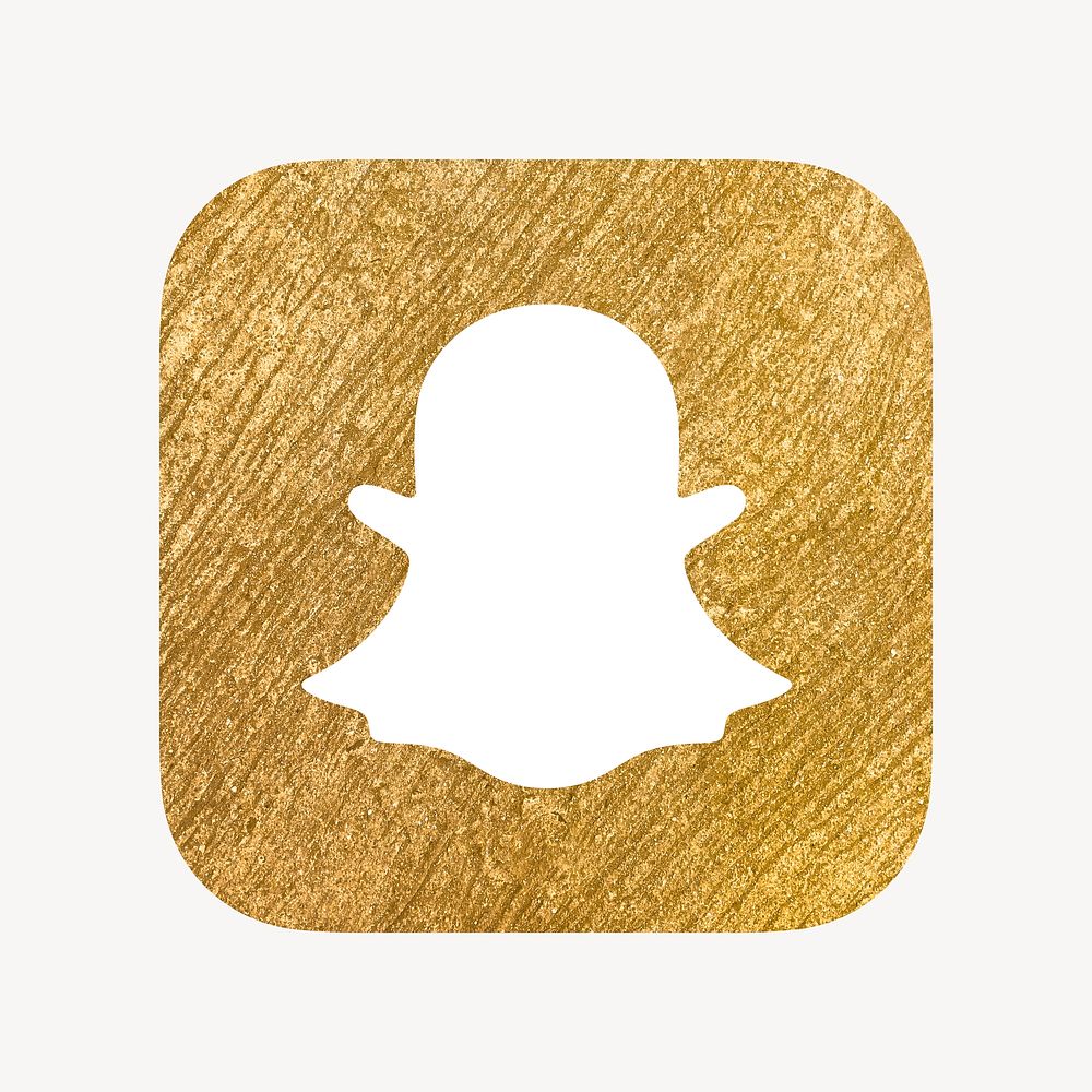Snapchat icon for social media in gold design psd. 13 MAY 2022 - BANGKOK, THAILAND