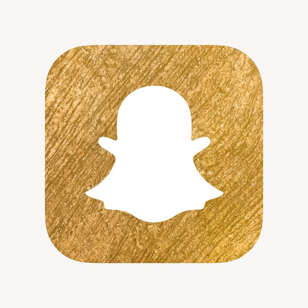 Snapchat icon for social media in gold design vector. 13 MAY 2022 - BANGKOK, THAILAND